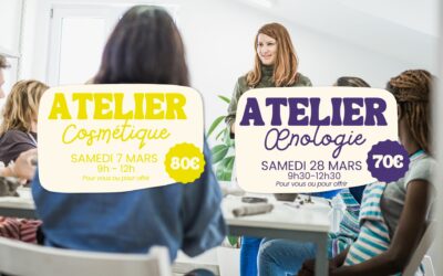 Deux ateliers – cosmétique ou œnologie – pour apprendre, créer et savourer !