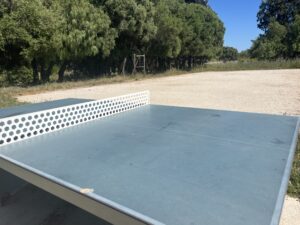 Tables de ping pong et terrain de pétanque